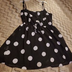 Black polka dot dress